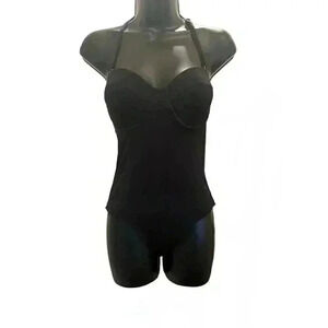 MAIO SWIM Black Halter Bralette One Piece Swimsuit - size 8